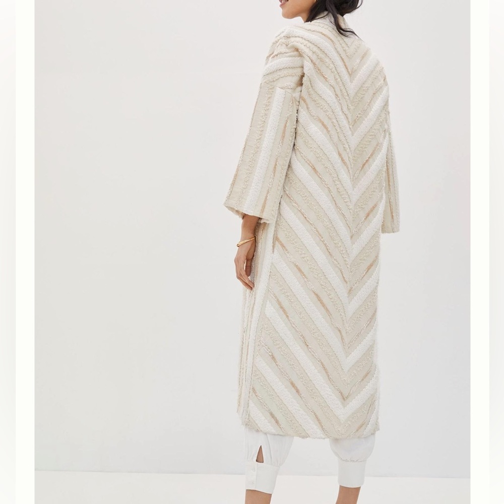 Anthropologie Chevron Pattern Teddy Coat